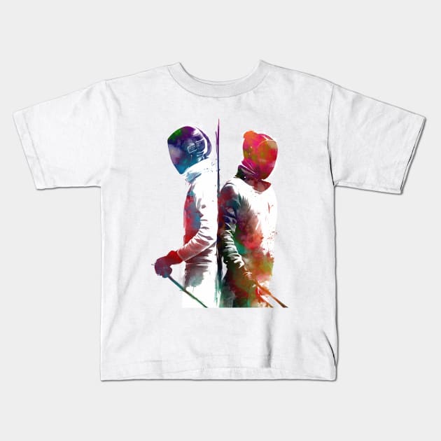 fencing sport art #fencing #sport Kids T-Shirt by JBJart